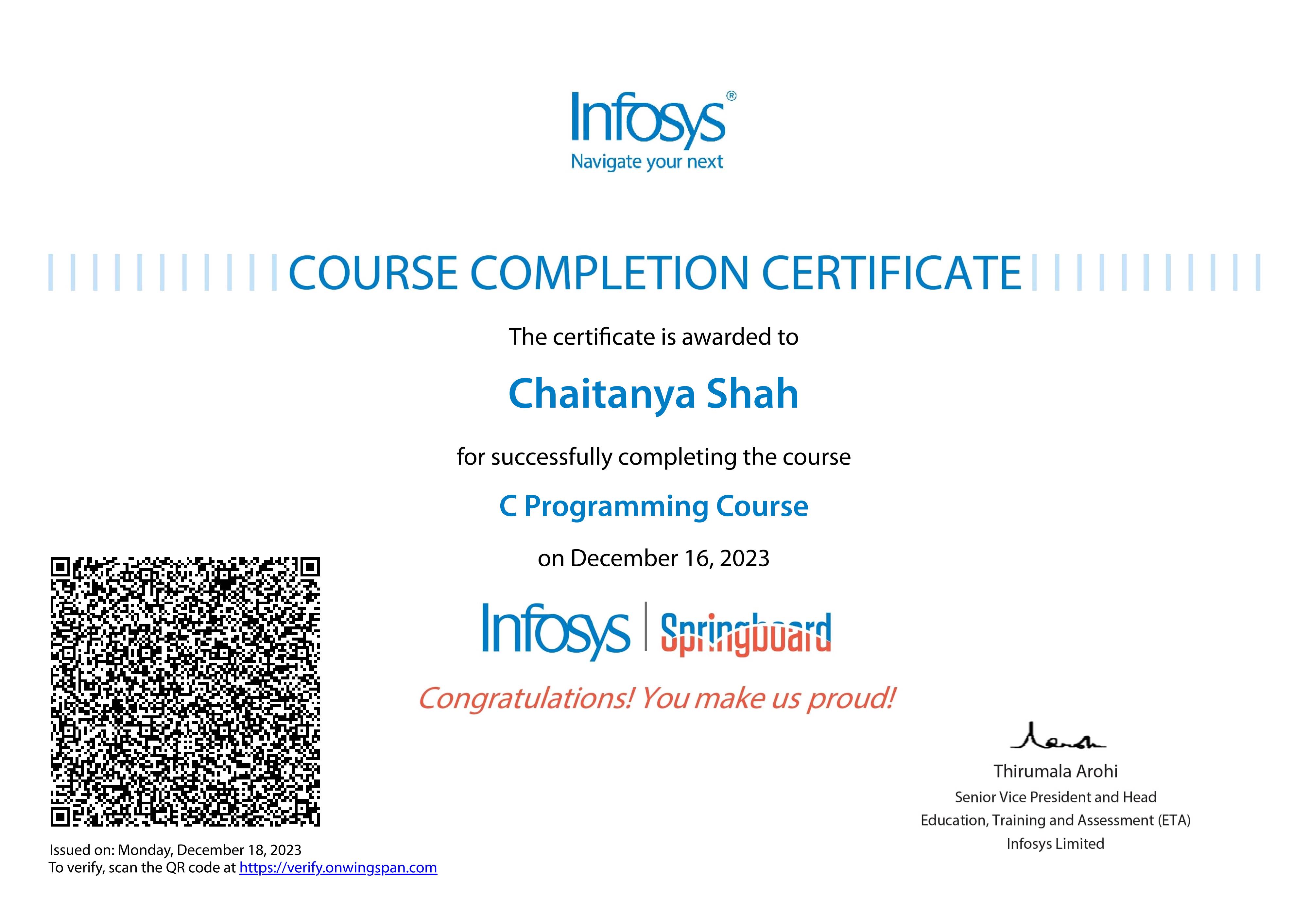 C Programming Certificate